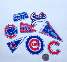 Chicago Cubs Retro MLB Cotton Fabric, Iron On, Fabric Appliques, #1, 8 Pc - £7.98 GBP