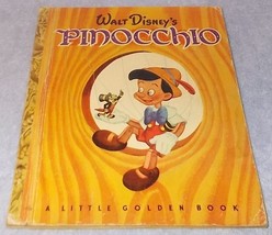   Little Golden Book Walt Disney&#39;s Pinocchio D-8 H Printing 1948 Carlo Collodi B - £7.95 GBP