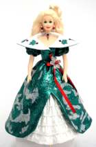 Holiday Barbie Stocking Hanger 1996 Green Dress Hallmark 6.25" - $11.57