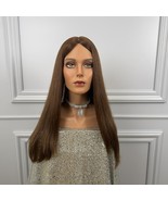Certified European human hair brown Jewish wig/22 inch straight Jewish wig - £1,438.84 GBP