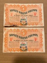 2 1941 Kellogg's Krumbles 5 Cent Saving Coupon 3" X 5" *Pre-Owned w/Wear... - $7.99