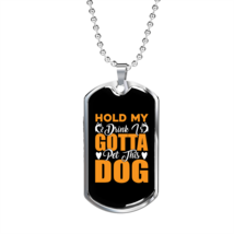 Happiness Is Having A Dog Yellow Necklace Stainless Steel or 18k Gold Dog Tag... - £29.96 GBP+