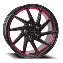 VENOM47 17X8 5112 +35 73.1 Satin Black With Red Line - $3,744.01 MXN
