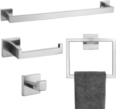 4-Piece Bathroom Hardware Accessories Set, Towel Bar Sets, Brushed Nickel - $51.99