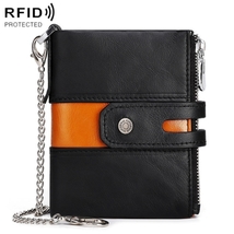 Humerpaul BP90 Men Vintage Style Wallet Top Leather, Zipper ,Anti-theft RFID  - £27.73 GBP