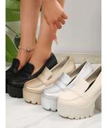 Round Toe Platform Block Heels Pumps - $82.78 CAD