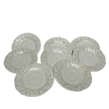 Metlox Poppytrail Antique Grape Embossed Saucers Set Of 8 Vintage - $24.52