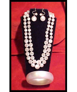 3 Piece Vintage White Thermoset Plastic Necklace Huge Bracelet Earring M... - €38,76 EUR
