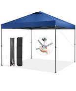 10 x 10 Feet Foldable Outdoor Instant Pop-up Canopy with Carry Bag-Blue ... - €132,19 EUR