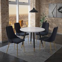 Emery/Carmilla 5pc Dining Set in White with Black Chair - £1,429.06 GBP