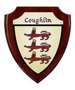 Coughlin Irish Coat of Arms Shield Plaque - Rosewood Finish - £34.11 GBP