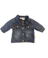 Small Wonders Girls Infant Baby Size 3 months Blue Jean Denim Jacket But... - $9.89