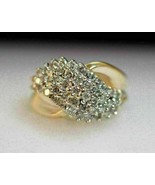 2Ct Simulated Diamond Cluster Engagement Ring 14K Yellow Gold Plated Silver - $171.05 CAD