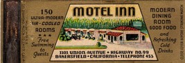 Vintage Matchbook Cover Motel Inn Bakersfield California 1930s full length - £14.19 GBP