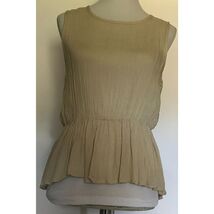 Womens Tan INA Sleeveless Zip Top Crochet Accent Back Medium NWT - €12,83 EUR