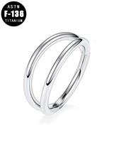 ASTM F136 Titanium Hinged Segment Hoop Ring Separating Double Lined Nose Ring Cl - £9.58 GBP