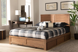Sarita Ash Walnut Brown Queen Size 3-Drawer Platform Storage Bed - $629.00