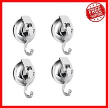 4-Pack Heavy-Duty Suction Hooks with Chrome Finish for Elegant Organization - $538.81 MXN