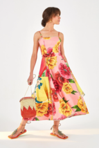 Farm Rio Mixed Chita Floral Print Tie Back Dress M NWT - £102.87 GBP