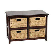 OSP Home Furnishings Seabrook Storage Tower with Solid Wood Frame and Natural Ba - $252.99