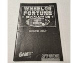 SNES Wheel Of Fortune Deluxe Edition Instruction Booklet MANUAL ONLY - $4.94