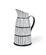 13&quot; White And Black Artisan Glaze Ceramic Pitcher - $2,808.78 MXN