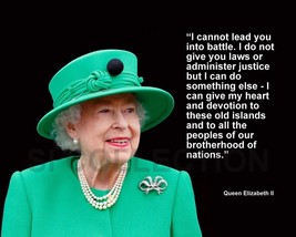 QUEEN ELIZABETH II &quot;I CANNOT LEAD YOU INTO BATTLE...&quot; QUOTE PHOTO VARIOU... - $86.69 MXN+