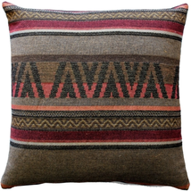 Kilim Stripes 19x19 Tapestry Throw Pillow, Complete with Pillow Insert - £66.86 GBP