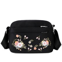 Small Nylon Shoulder Bag Flower Embroidery Women Messenger Bag High Quality Cros - £24.96 GBP