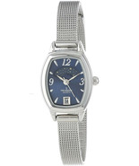 Peugeot Women&#39;s Slim Silver Mesh Decorative Sun Moon Phase Blue Face Vin... - £114.90 GBP