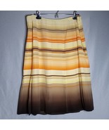 Talbots Women&#39;s 100% Silk Fully Lined Skirt Yellow/Orange/Brown  Size 14... - $20.79