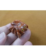 (Y-SPI-9) little red white TARANTULA spider gem stone figurine SOAPSTONE... - €7,40 EUR