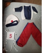 Miss Nancy Ann Doll Ski Outfit 4 Pc Vintage Red White Blue - $41.37 CAD