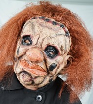 Scary Sadistic Creepy Mask with Hair for Halloween Big Lips Adult Costume - £17.53 GBP
