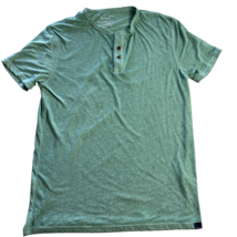Lucky Brand Venice Burnout V Neck T-Shirt Men&#39;s Medium Green Short Sleeve - £10.27 GBP