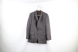Vintage 60s Rockabilly Mens 38R Wool Herringbone 2 Button Suit Jacket Blazer - £35.57 GBP