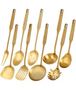 Gold Kitchen Utensils Set, 9 Pcs 304 Stainless Steel All Metal Cooking T... - $118.99