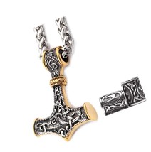 Thors Hammer Necklace Mixed Gold Color for - £57.76 GBP