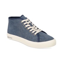 Sun + Stone Men Mid Top Casual Sneakers Nolan Size US 9.5M Chambray Blue Fabric - £16.04 GBP