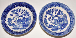 Vintage Japan Blue Willow Berry/Ice Cream Bowls Set of 2 Blue Transferware Bowls - £7.86 GBP