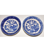 Vintage Japan Blue Willow Berry/Ice Cream Bowls Set of 2 Blue Transferwa... - £7.86 GBP