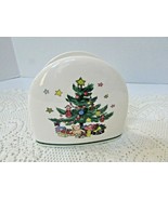 NIKKO HOLIDAY TABLEWARE HAPPY HOLIDAYS NAPKIN HOLDER CHRISTMAS TREE SHAPE - $10.82 CAD