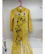 Nintendo 2021 POKEMON PIKACHU Hoodie One-piece Pajamas SZ Large (12/14) ... - $10.90