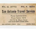 San Antonio Travel Service Business Card With Funny Help Wanted Ad 1930&#39;s - $14.85