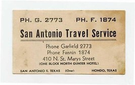 San Antonio Travel Service Business Card With Funny Help Wanted Ad 1930&#39;s - £11.68 GBP