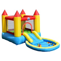 Kids Inflatable Bounce House Castle Balls Pool Water Slide Splash Storage Bag - £146.14 GBP