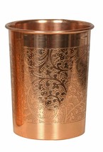 100% Pure Embossed Copper Glass  Ayurvedic Health Benefits - £6.31 GBP