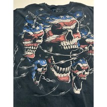 Liquid Blue T Shirt Tee Skull Barb Wire Biker American 2009 Rebel Black XL - £15.54 GBP