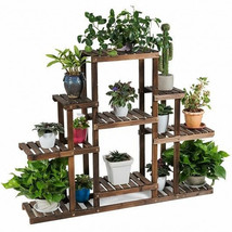 6-Tier Flower Wood Stand Plant Display Rack Storage Shelf - Color: Brown - £76.46 GBP