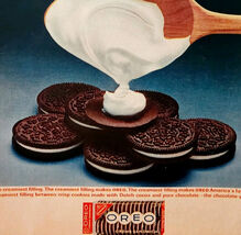 1963 Nabisco Oreo Cookies Advertisement Creme Sandwich Chocolate Dessert... - €21,45 EUR